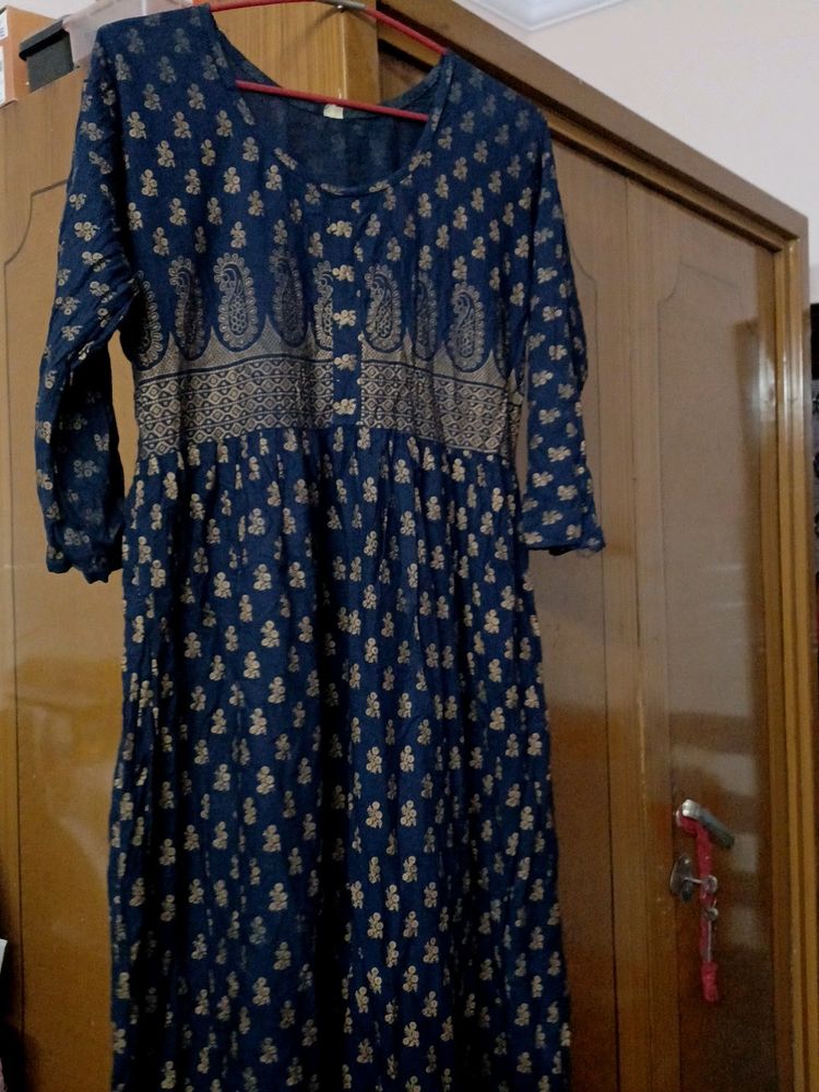 Dark Blue Kurti With 2/3 Sleeves
