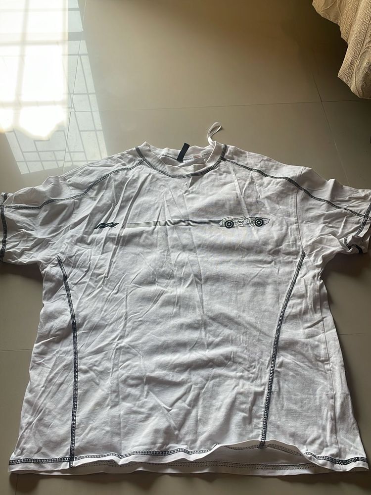 White T-Shirt with Graphic Print