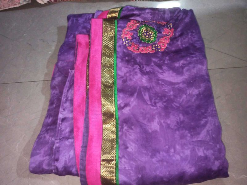 Purple Ethnic Dress Material