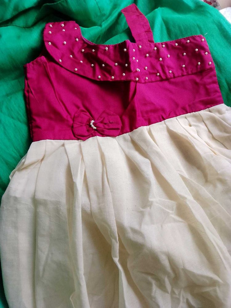 Cute Pink &amp; Cream Dress