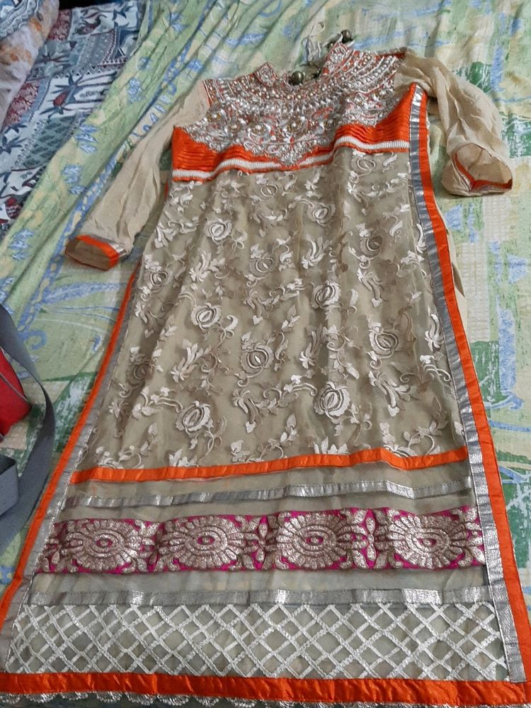 Orange And Gold Kurti