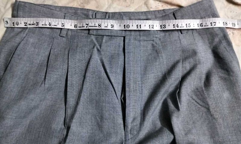 Grey Pleated Pants