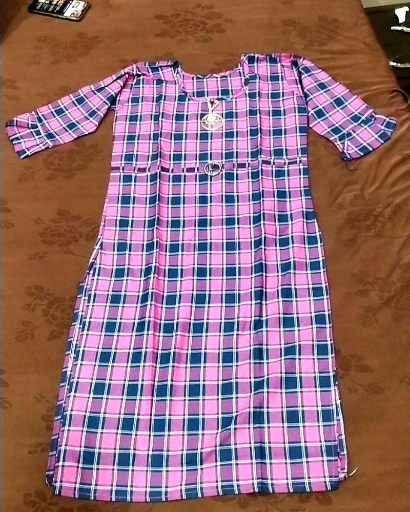 Checked Brand New Kurti 💓💜