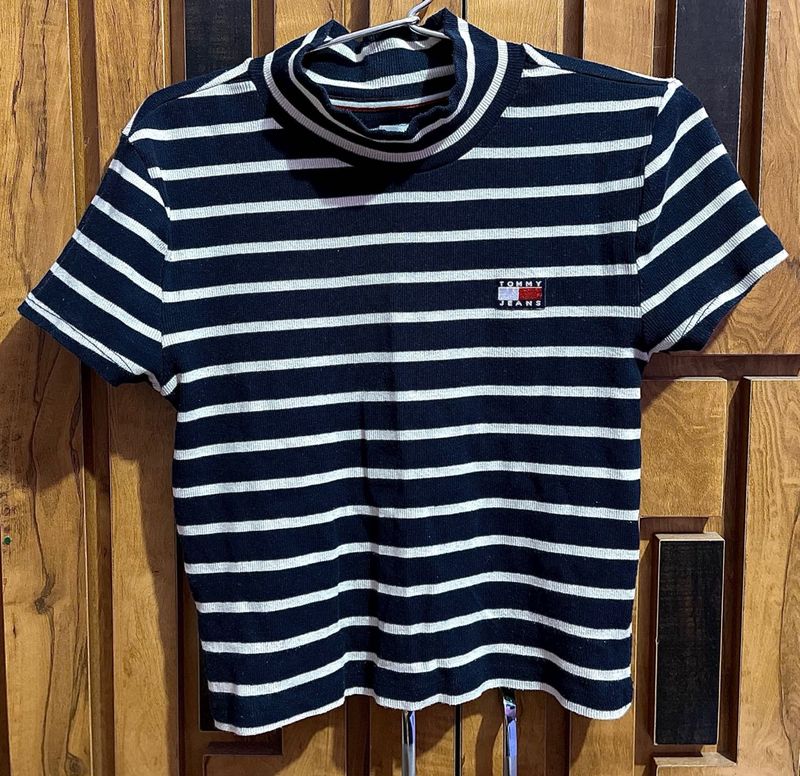 Striped Turtleneck Top