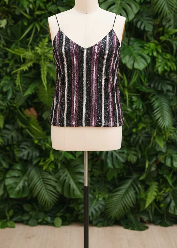 Striped Sequin Cami Top