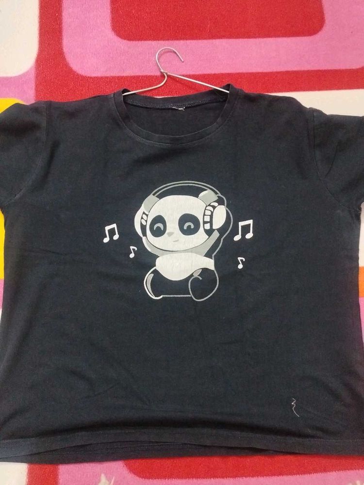 Cute Panda Graphic T-Shirt
