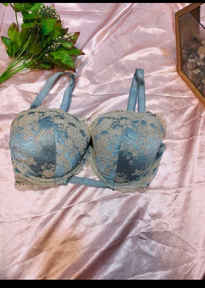 Lace Bra - Blue Floral