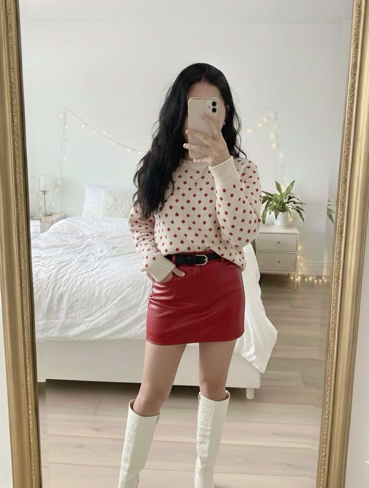 Comfyy Red Polka Dot Sweater