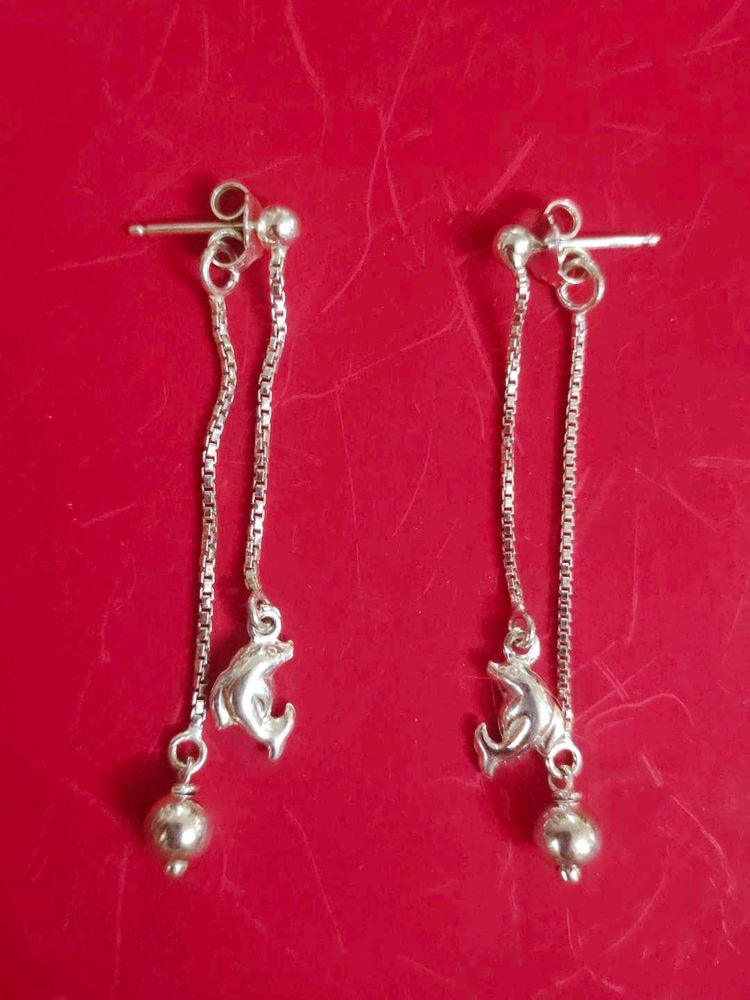 Sterling Silver 92.5|Dolphin Dangle Earrings