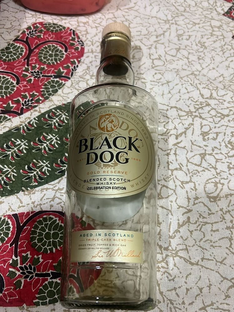 Empty Black Dog Bottle