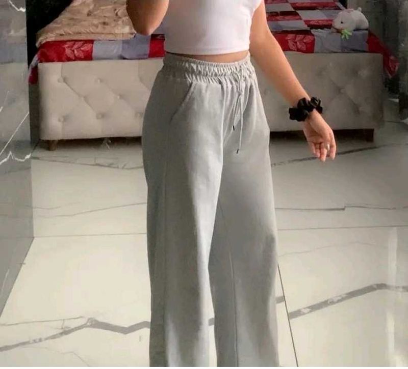 Wide Leg Grey Sweatpants