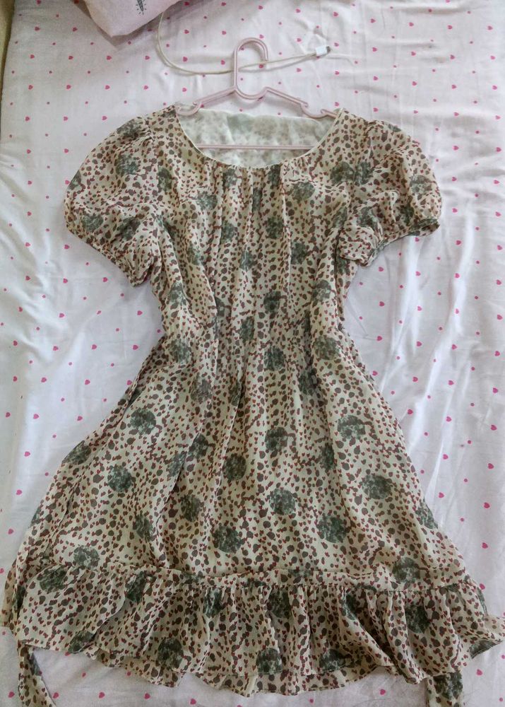 Floral Print Ruffle Mini Dress