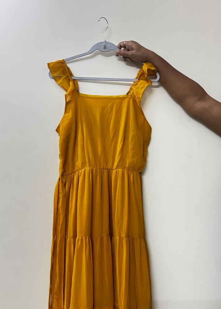 Mustard Tiered Maxi Dress