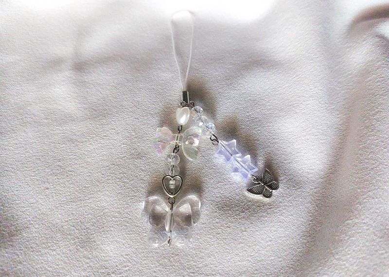CLEAR WHITE 🤍🦋 Butterfly Phone &amp; Bag Charm