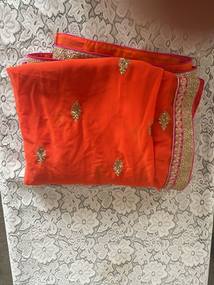 Orange Colour Saree