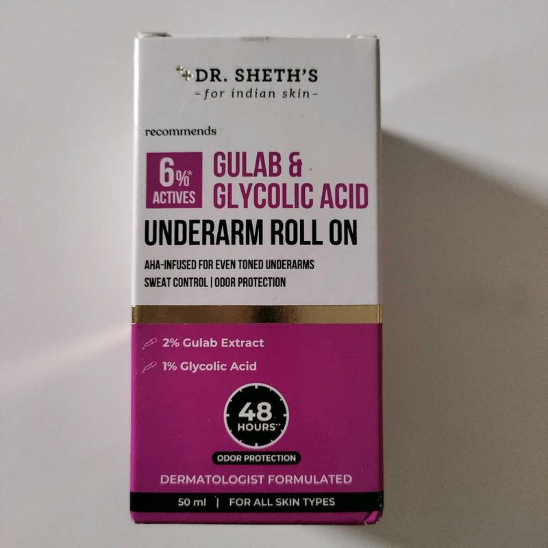 Dr Sheth&#39;s Gulab &amp; Glycolic Acid Underarm Roll On