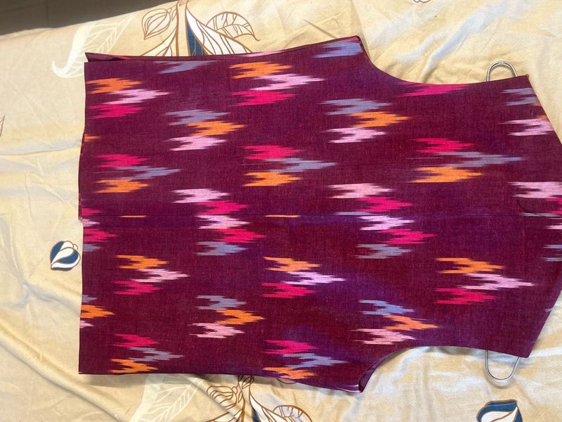 Burgundy Ikat Print Top