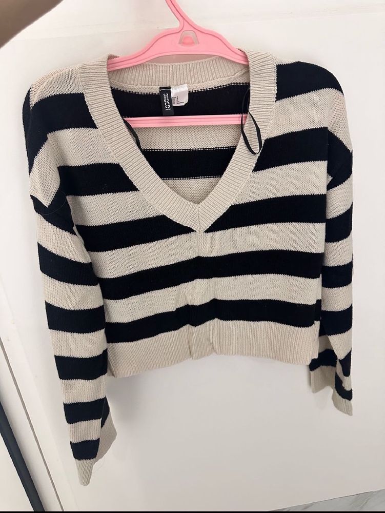 Striped V-Neck Sweater
