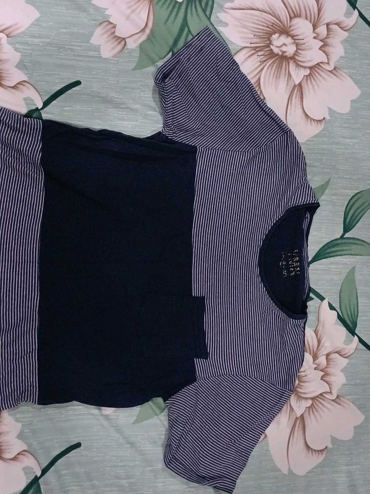 Striped &amp; Solid Colorblock Tee