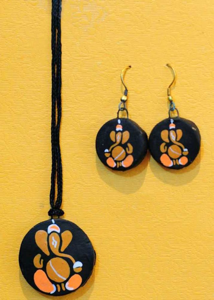 Ganesha Pendant and Earring Set