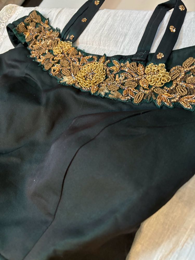 Bottle Green Flared Gown ✨