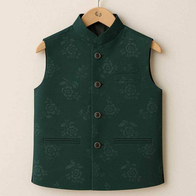 Green Floral Vest