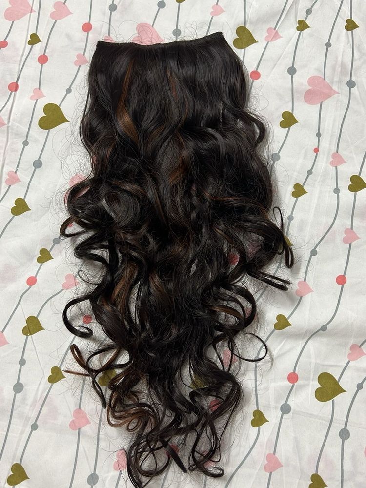 24 Inch Clip In Wavy Brown Hair Extension