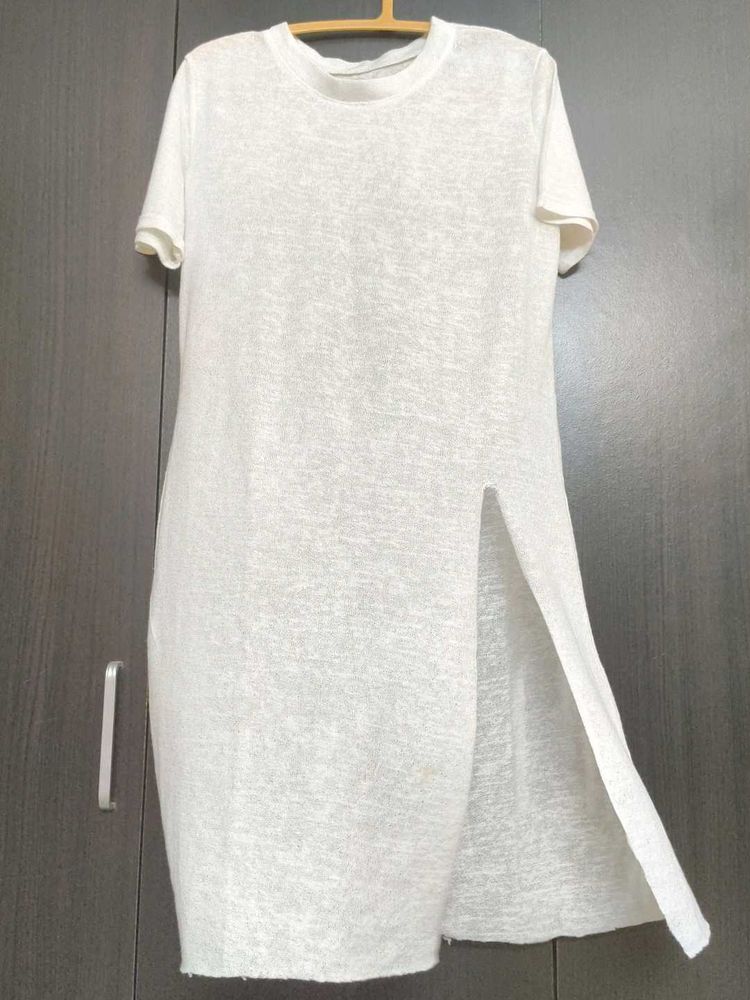 White Slit Top