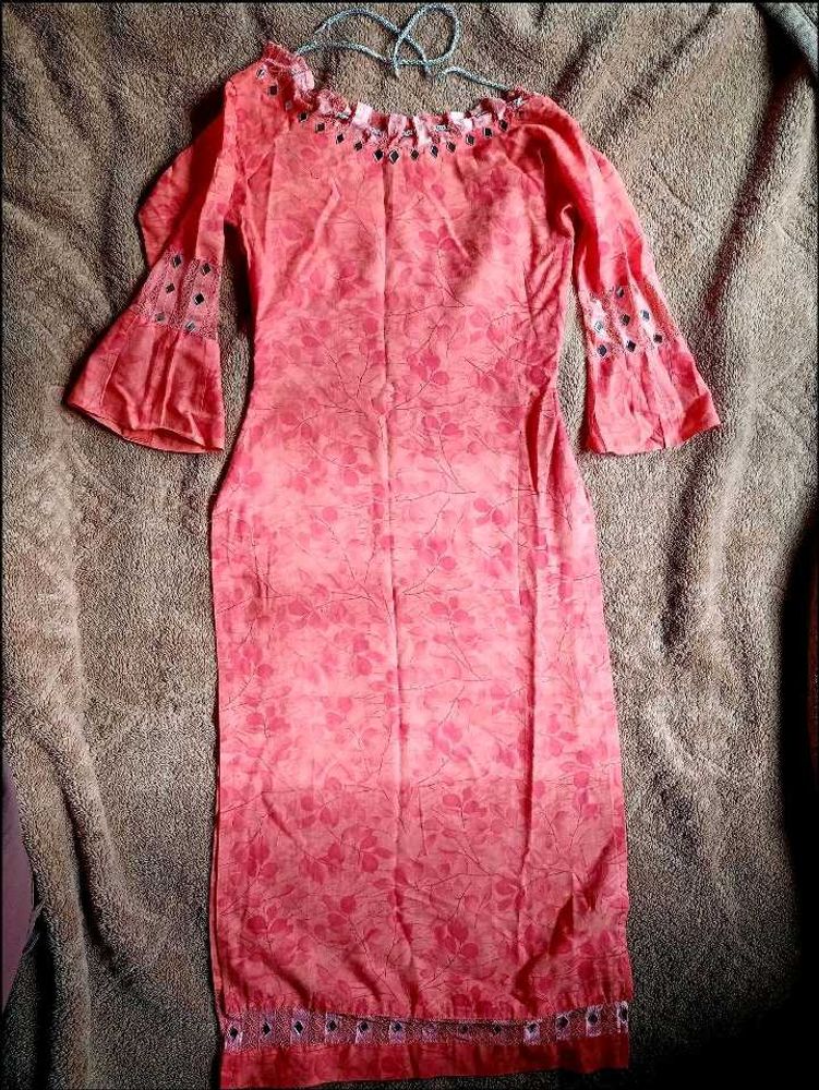 Mirror And Lack Work Designer Kurti