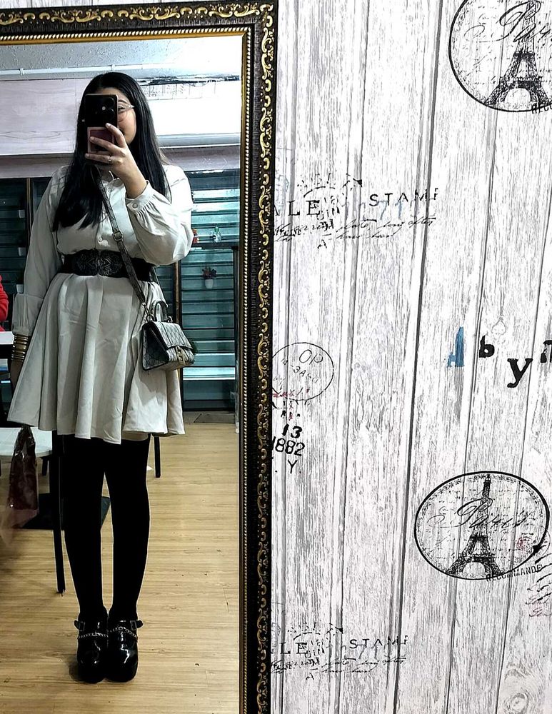 Cute Beige Mini Dress
