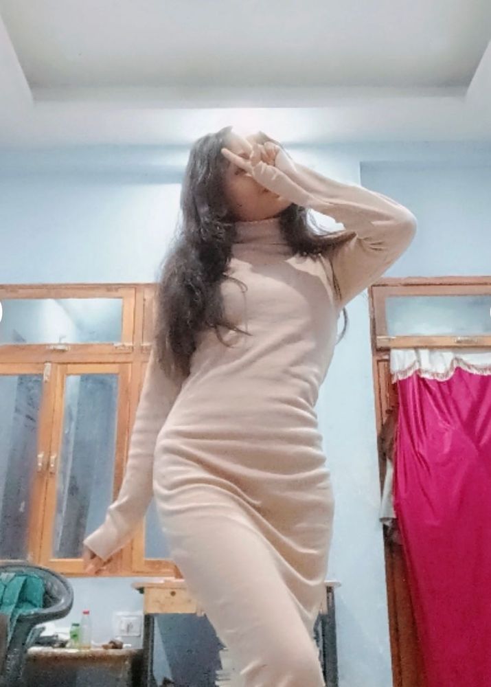 winter beige bodycon dress