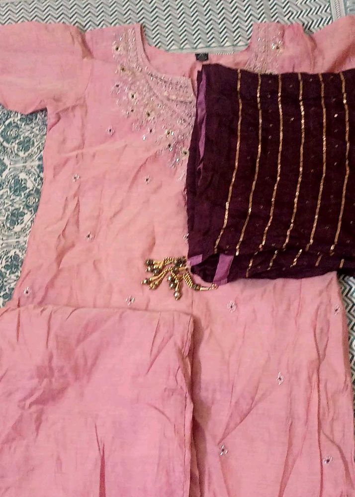 Elegant Pink Kurta Set with Dupatta