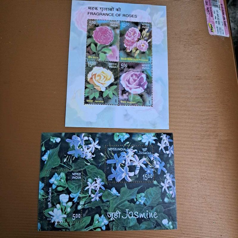 2Miniature sheets of scented postage stamps