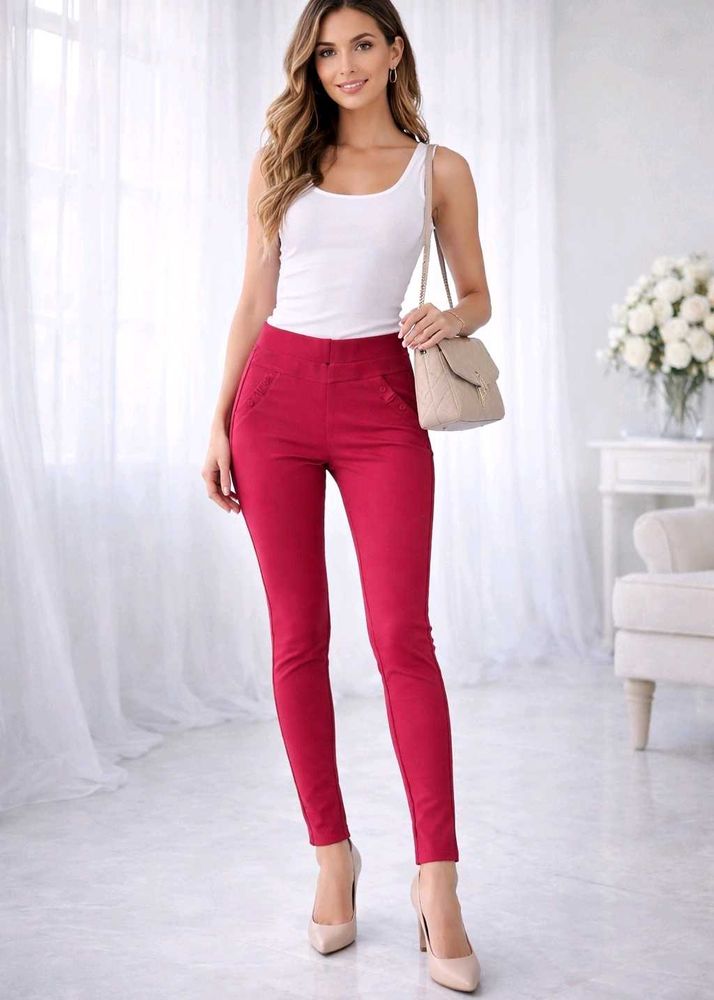 Chic Red Skinny Pants