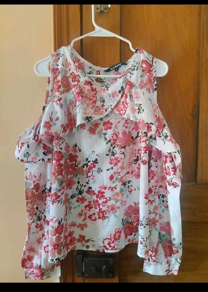 Floral Cold Shoulder Top