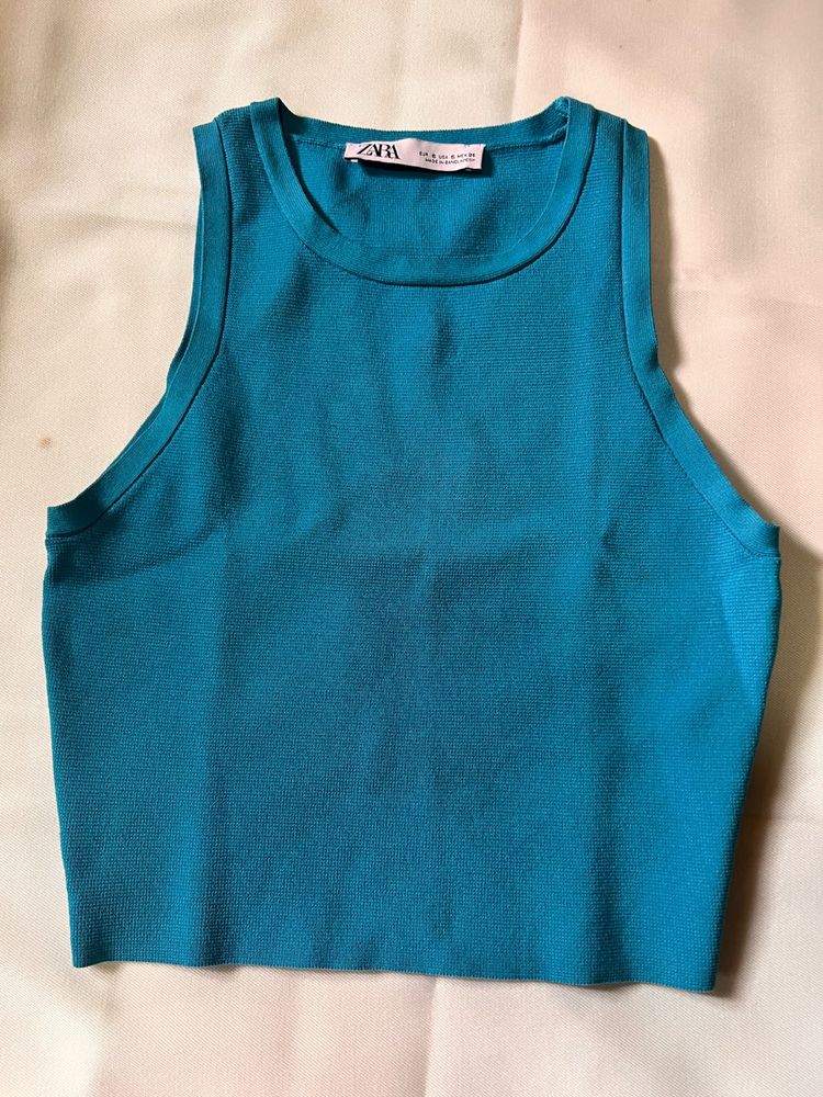 Blue Crop Top