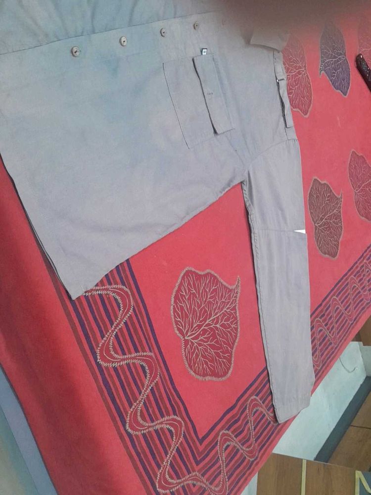 Gray Long Sleeve Button-Up Shirt