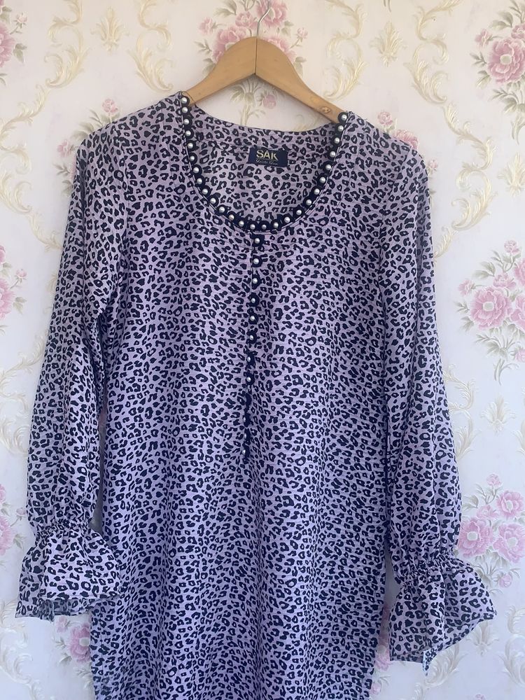 Cheetah Print Long Kurti