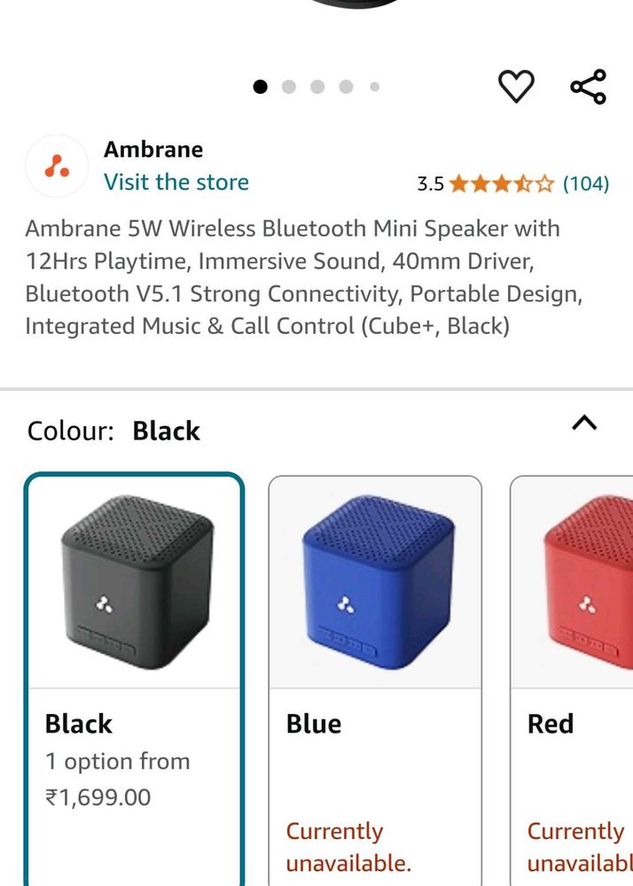 Ambrane 5w Bluetooth Speaker