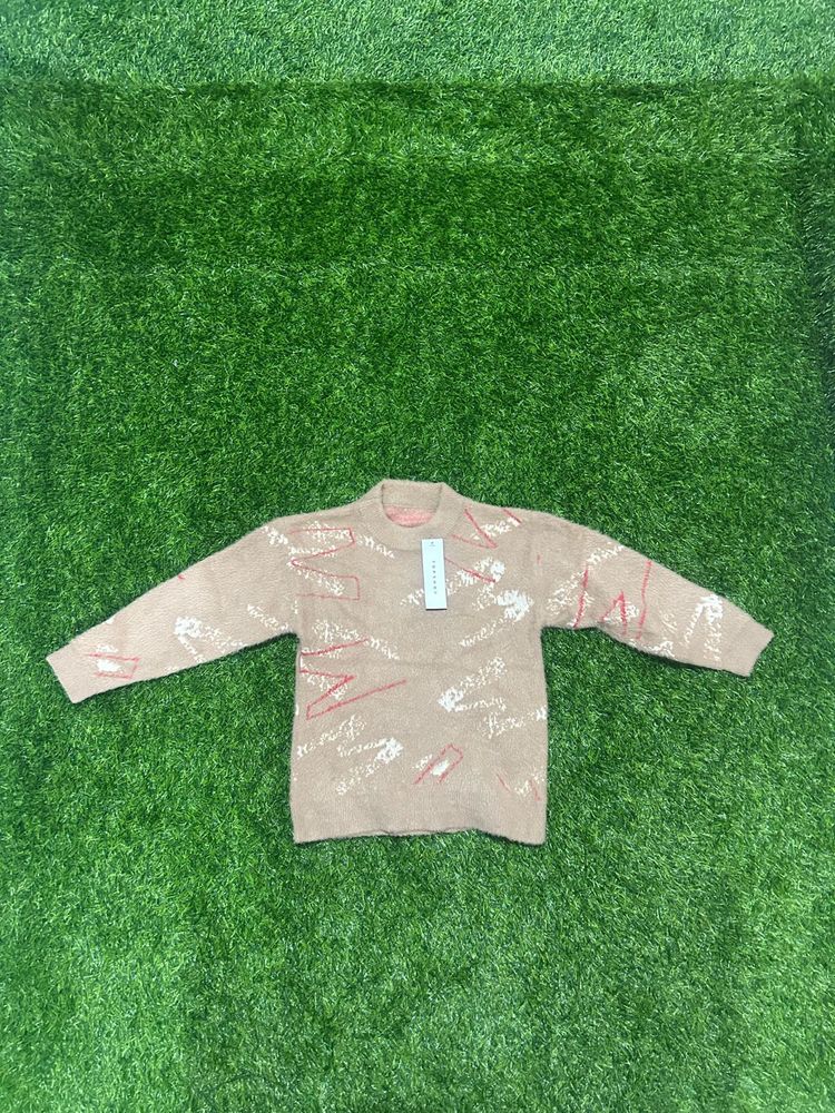 Abstract Pattern Knit Sweater