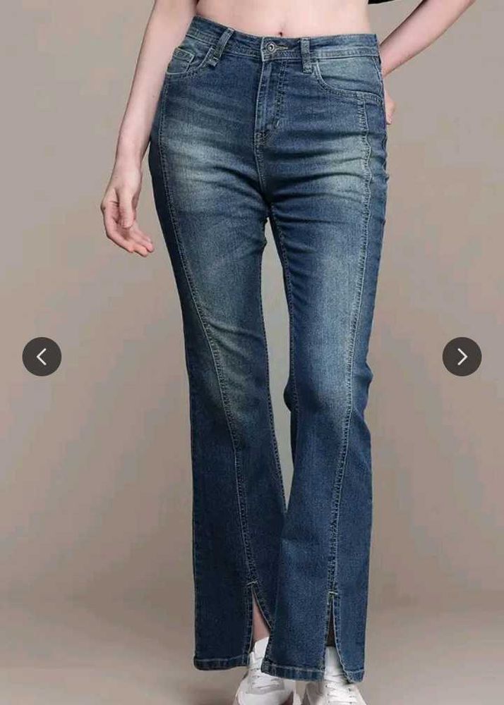Roadster Women&#39;s Bootcut Jeans with Front Slits