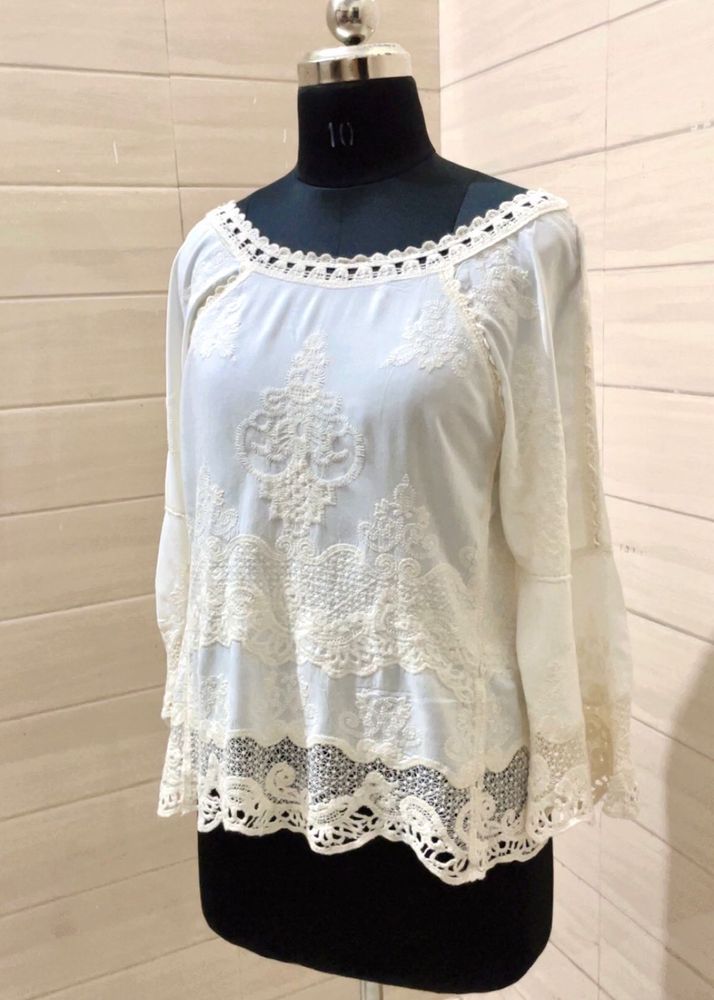 Imported Korean Lace Detail Blouse