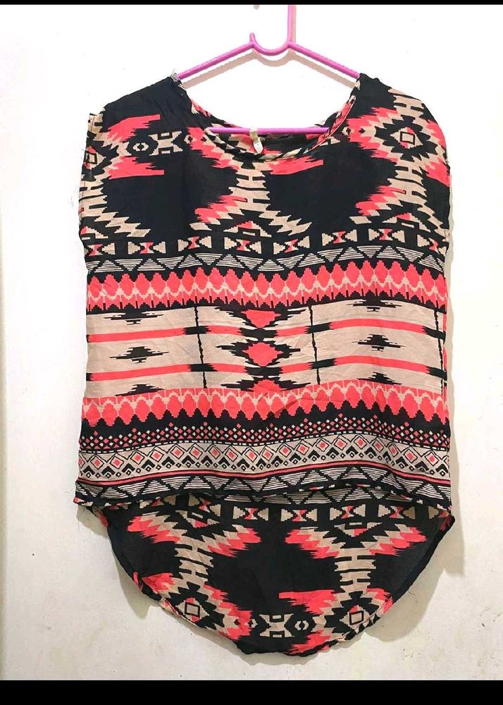 Ikkat Patterned Crop Top