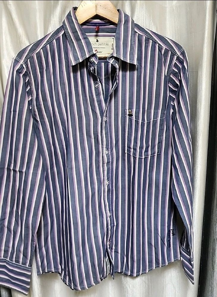 Rich Pebble Striped Button Down