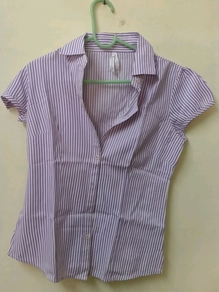 Formal Striped Shirt &amp; White Inner