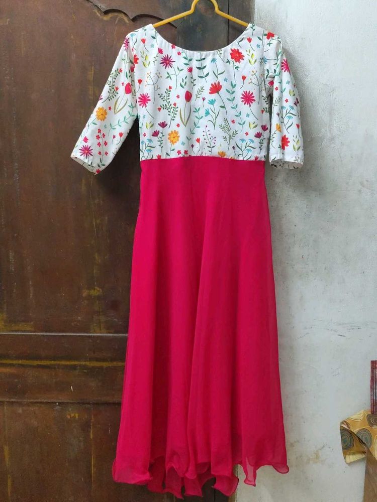 Floral Print Pink Dress