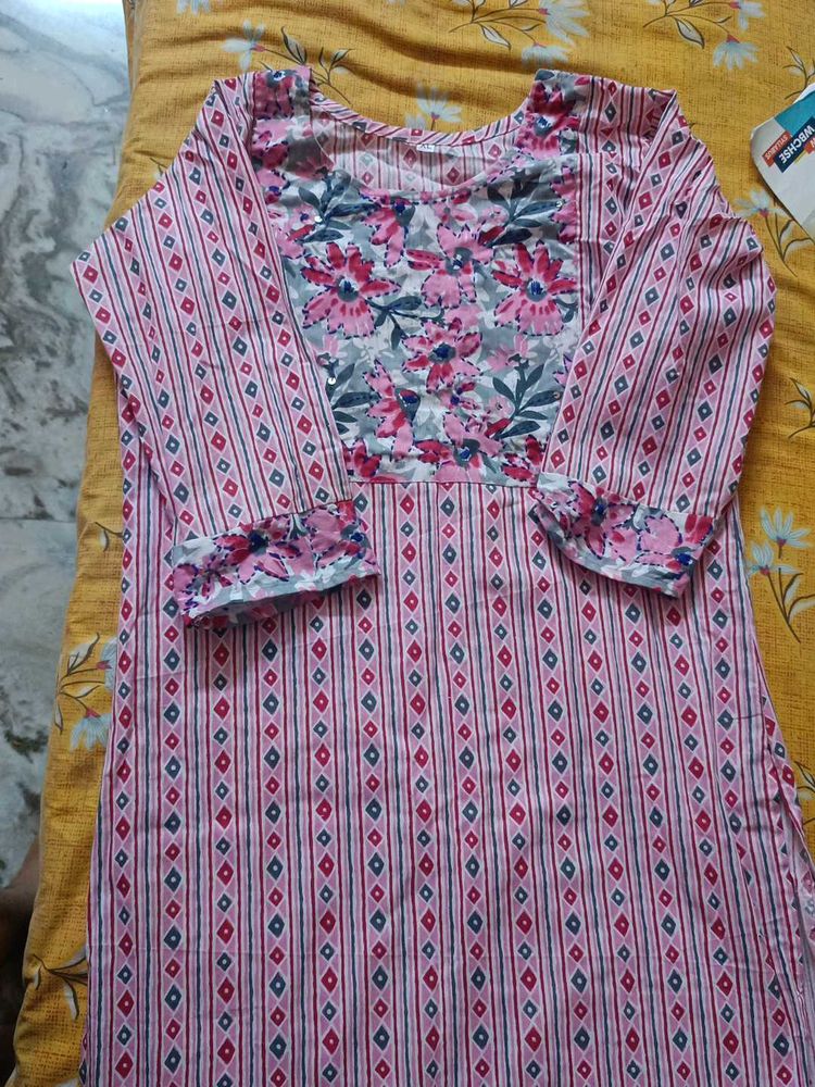 Floral Print Cotton Kurti
