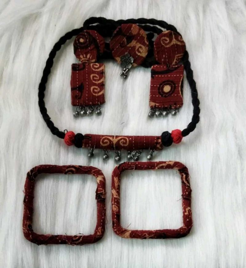 Handmade Fabric Jewelry Set