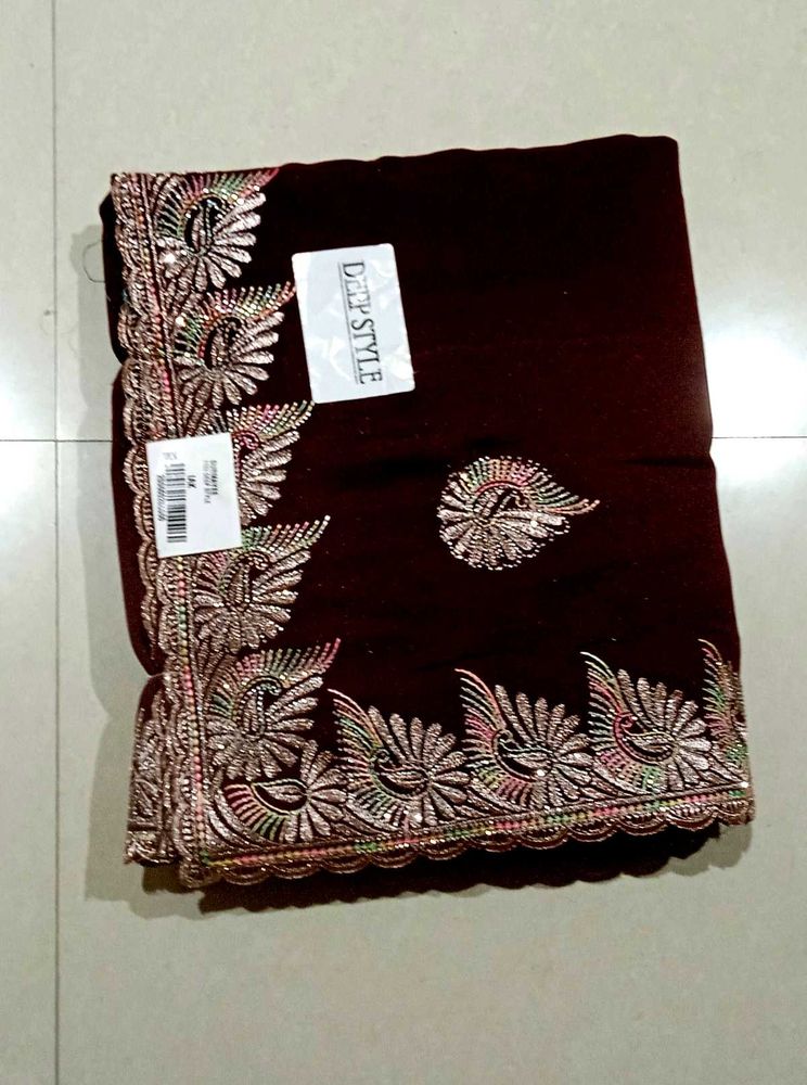 Elegant Embroidered Saree