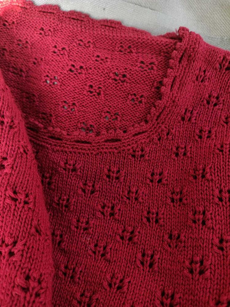 Red Knit Cardigan